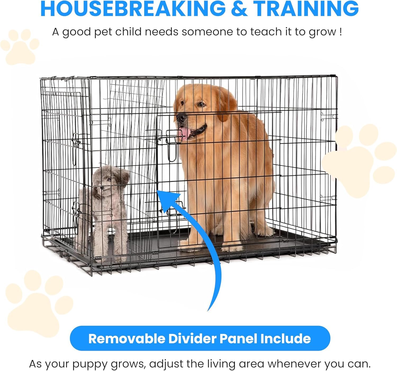 Foto 4 pulgar | Jaula Para Perros Simple Deluxe De 24 Pulgadas Con Divisor Y Puerta Doble - Venta Internacional.