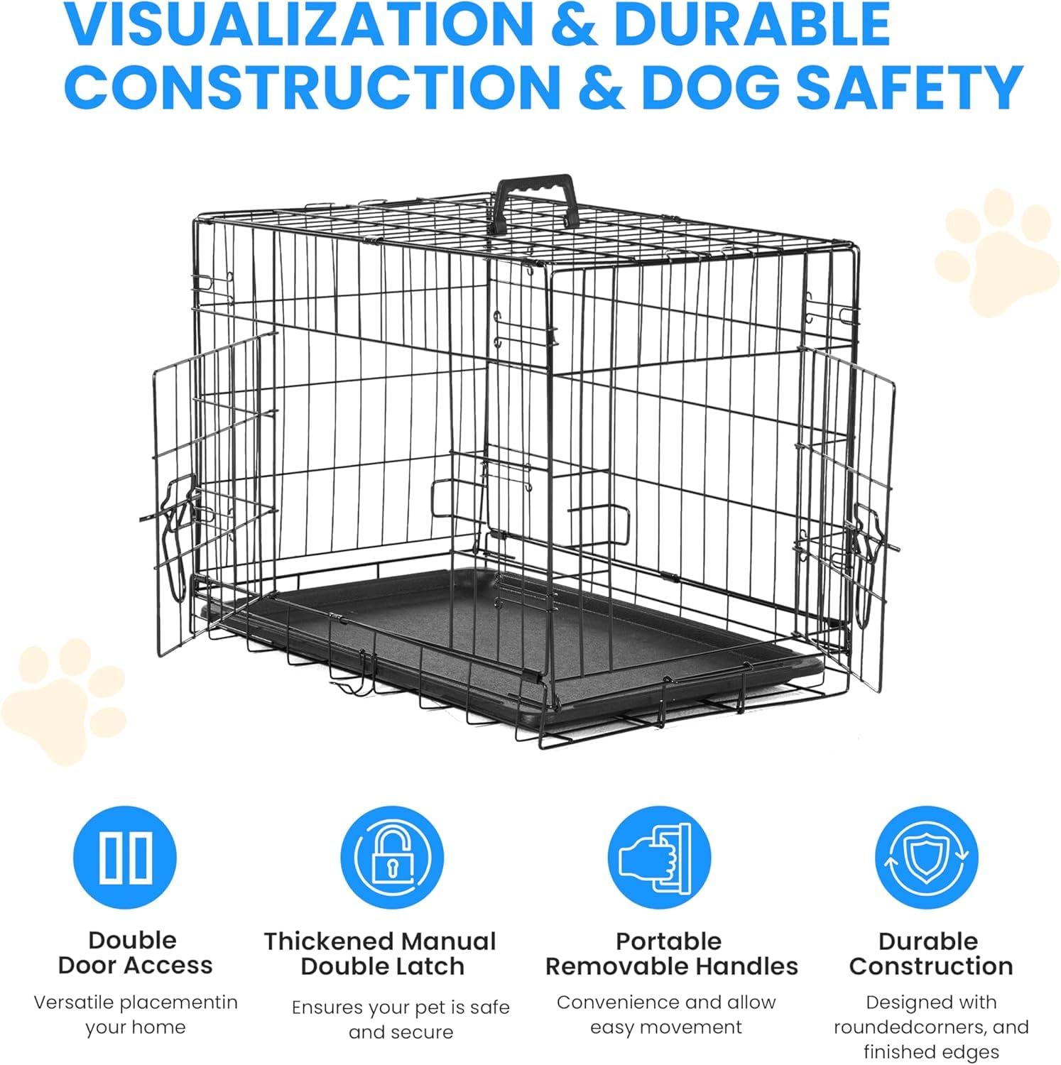 Foto 5 pulgar | Jaula Para Perros Simple Deluxe De 24 Pulgadas Con Divisor Y Puerta Doble - Venta Internacional.