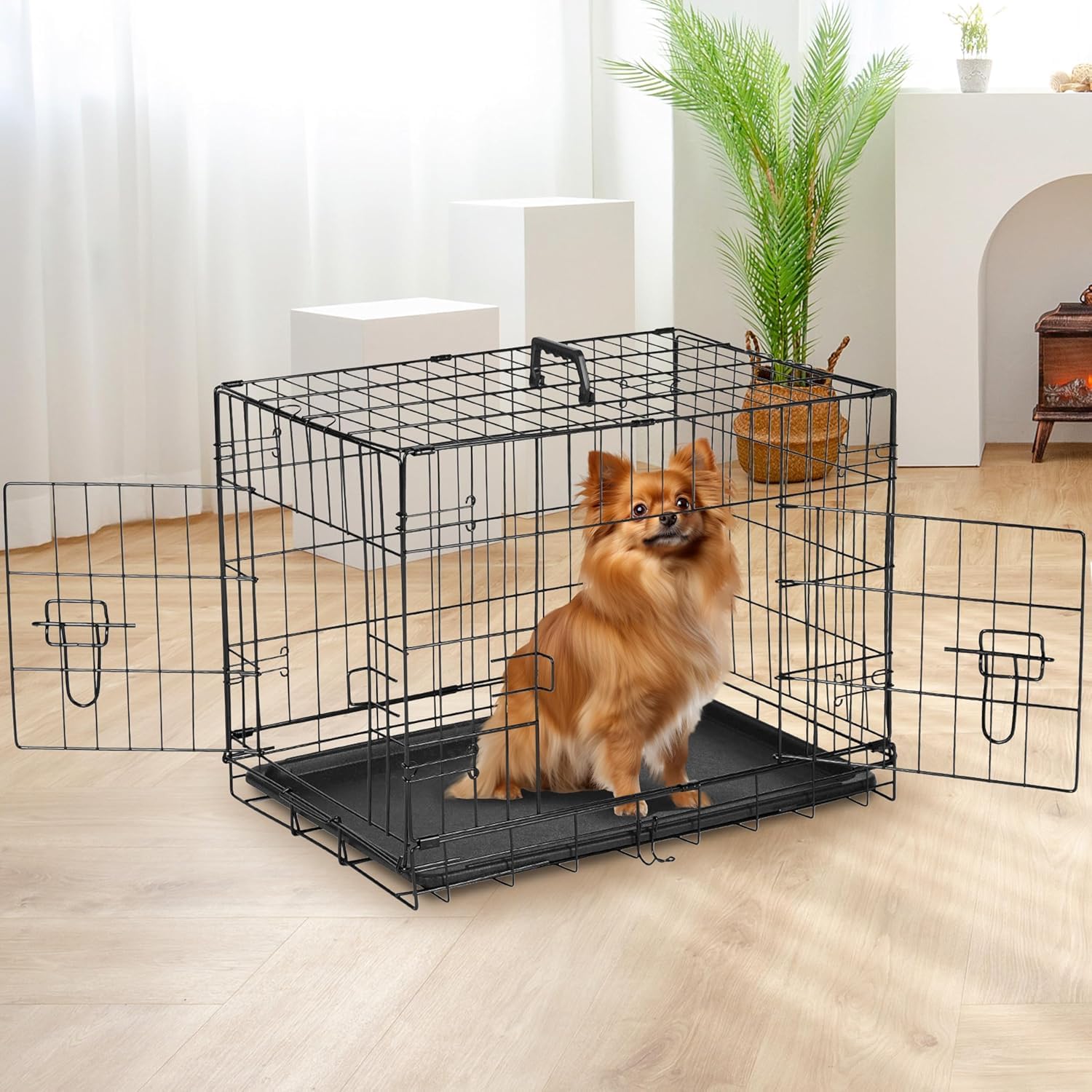 Foto 7 pulgar | Jaula Para Perros Simple Deluxe De 24 Pulgadas Con Divisor Y Puerta Doble - Venta Internacional.