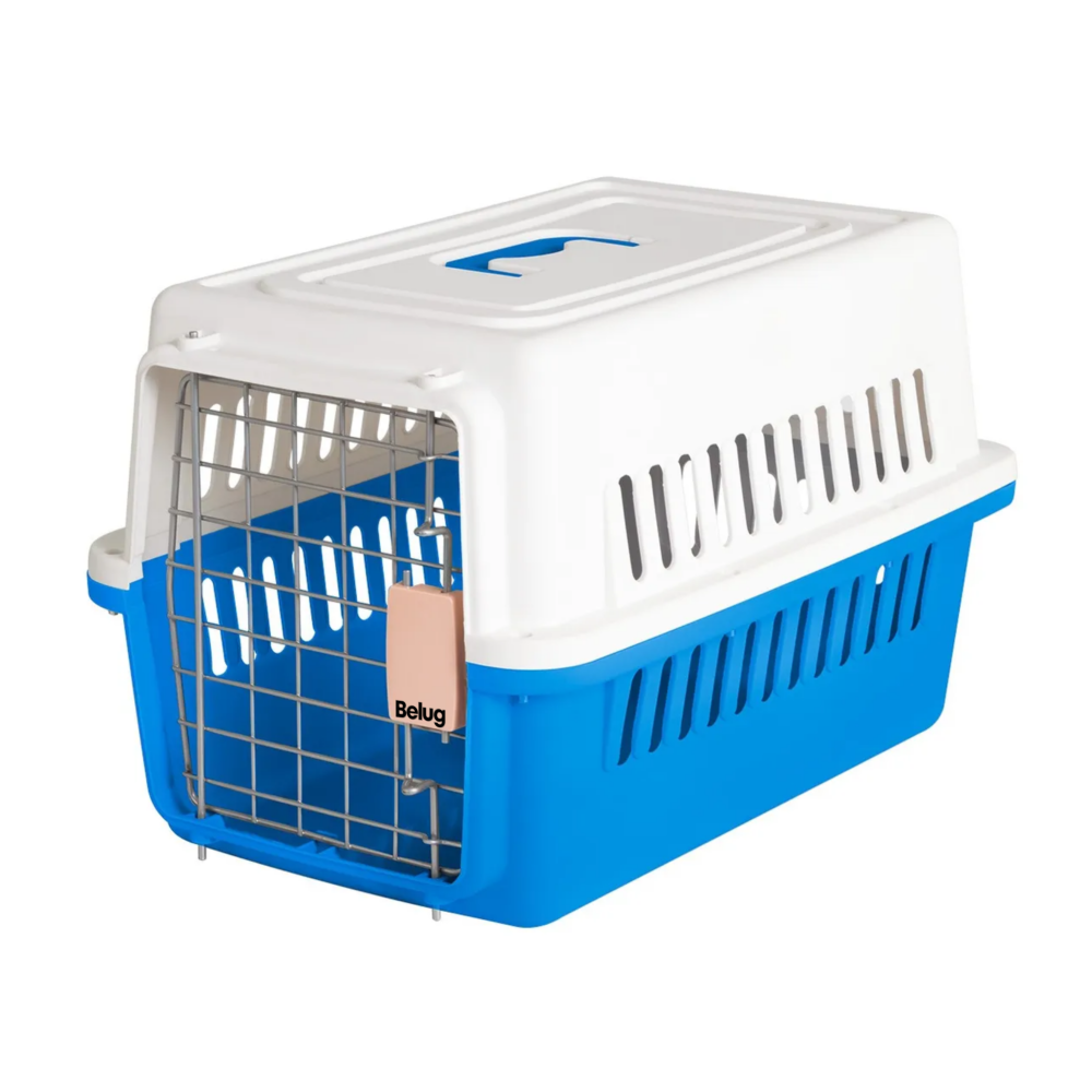 Foto 2 pulgar | Jaula Transportadora Mascotas Rectangular Belug,  Azul Cielo Blanco