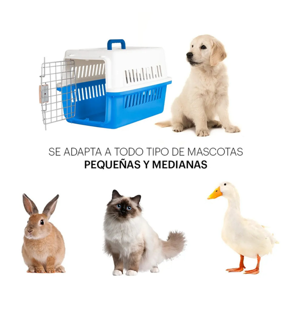 Foto 6 pulgar | Jaula Transportadora Mascotas Rectangular Belug,  Azul Cielo Blanco