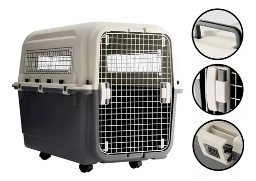 Foto 6 pulgar | Jaula Transportadora Para Perro Extra Grande Reforzada Con Puerta Y Rejillas De Metal Con Ruedas  100 X 67 X 80cm