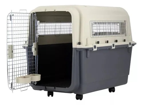 Foto 7 | Jaula Transportadora Para Perro Extra Grande Reforzada Con Puerta Y Rejillas De Metal Con Ruedas  100 X 67 X 80cm