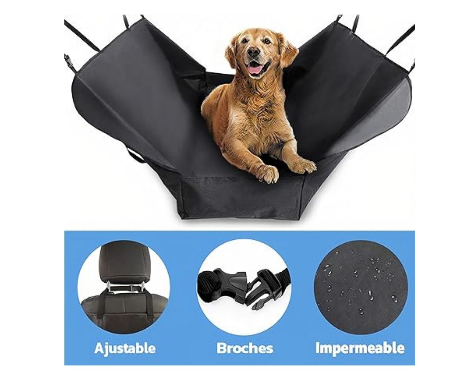 Foto 3 pulgar | Cubre Asientos de Auto para Mascota Bluelander Impermeable Negro