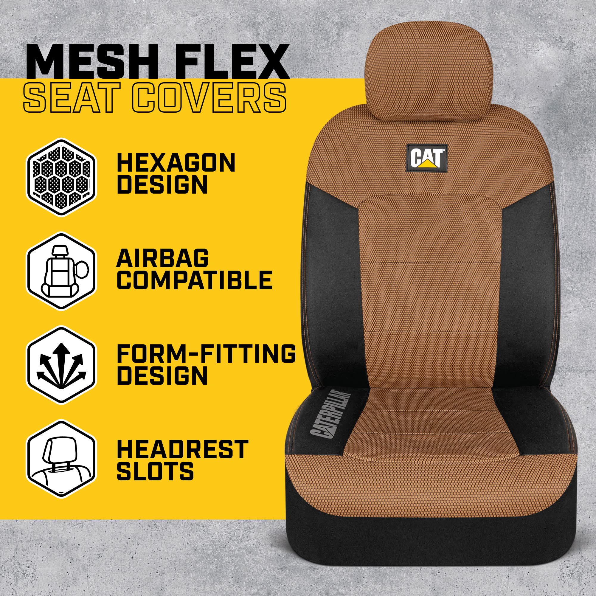 Foto 3 pulgar | Fundas De Asiento Automotrices Cat Meshflex Para Automóviles, Camiones Y Suv - Venta Internacional.