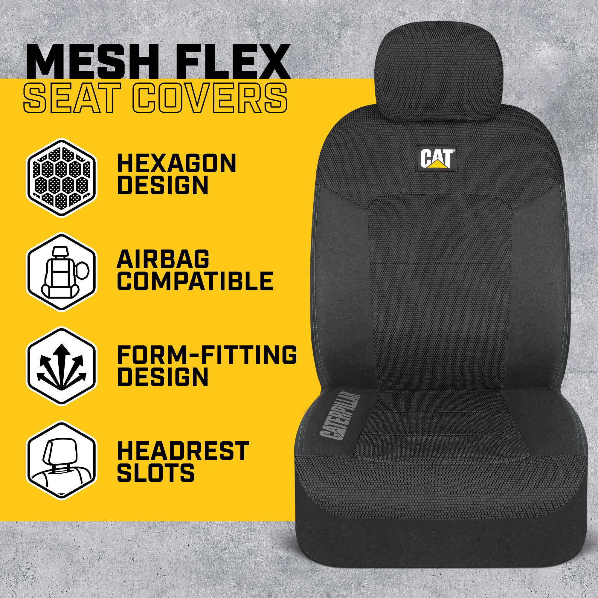 Foto 3 pulgar | Fundas De Asiento Automotrices Cat Meshflex Para Automóviles, Camiones Y Suv - Venta Internacional.