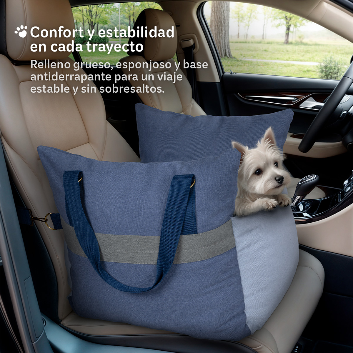Foto 3 pulgar | Asiento De Seguridad De Automovil Para Perro Mascotas Esquimal Azul-azul Claro