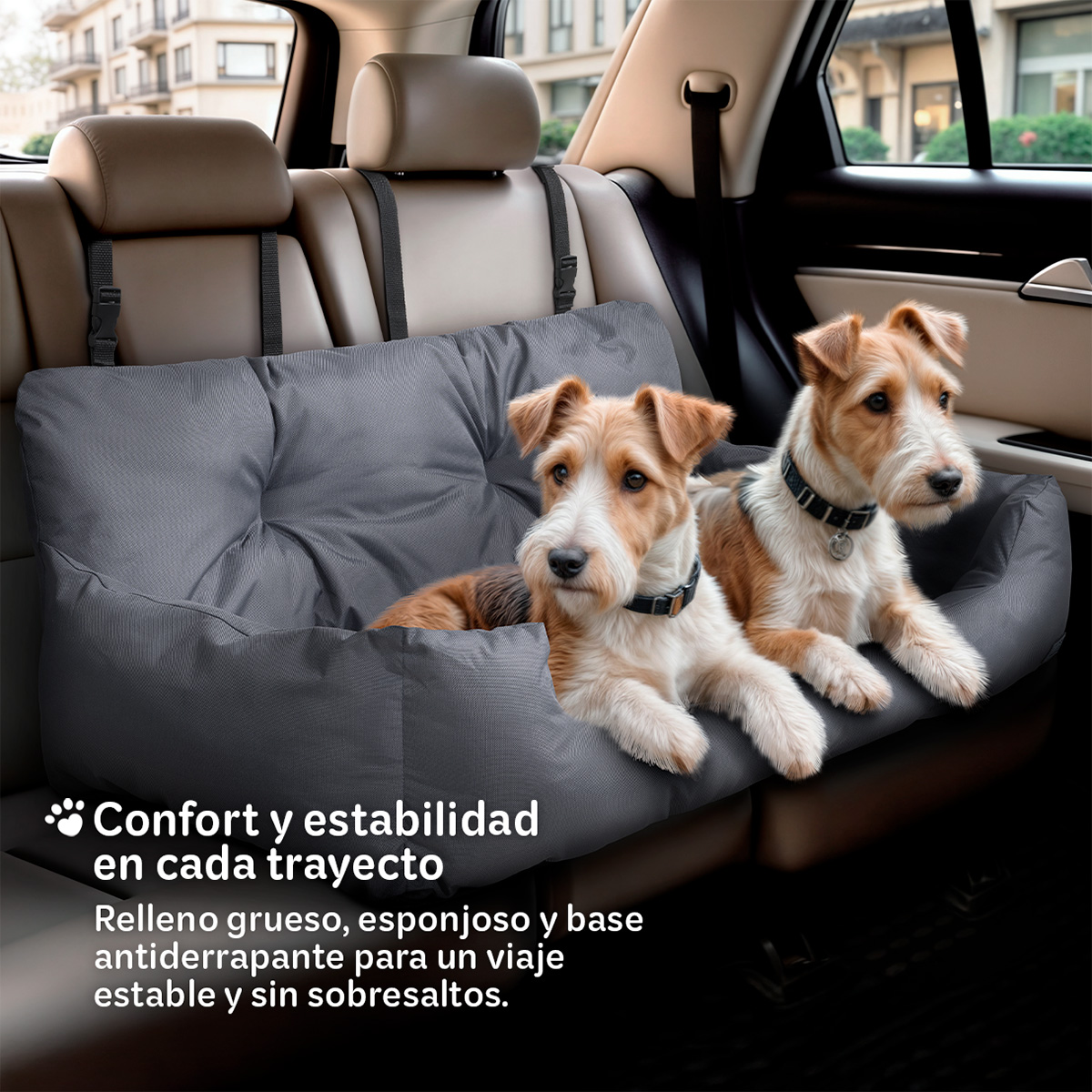 Foto 3 pulgar | Asiento De Seguridad De Automovil Para Perro Grande Mascotas Esquimal Gris