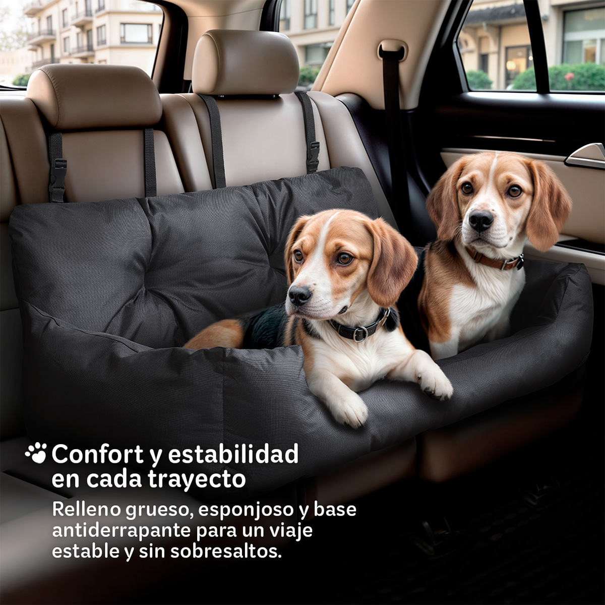 Foto 3 pulgar | Asiento De Seguridad De Automovil Para Perro Grande Mascotas Esquimal Negro-gris