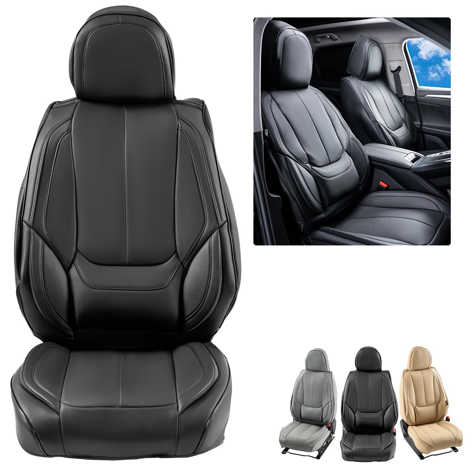 Foto 2 pulgar | Fundas De Asiento De Coche Vevor Universales Para Asientos Delanteros De Piel Sintética - Venta Internacional.