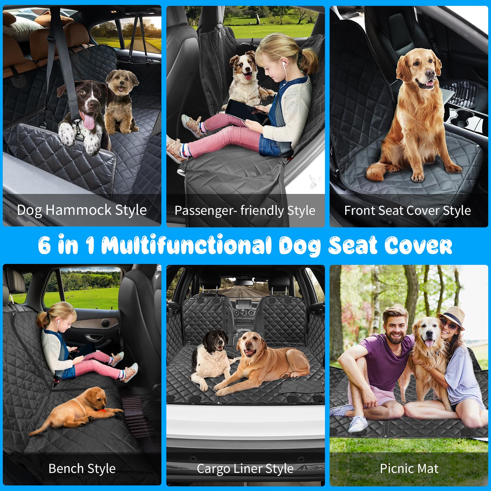 Foto 2 | Funda De Asiento De Coche Para Perros Urpower 6 En 1, Impermeable, 54 X 58 Pulgadas - Venta Internacional.
