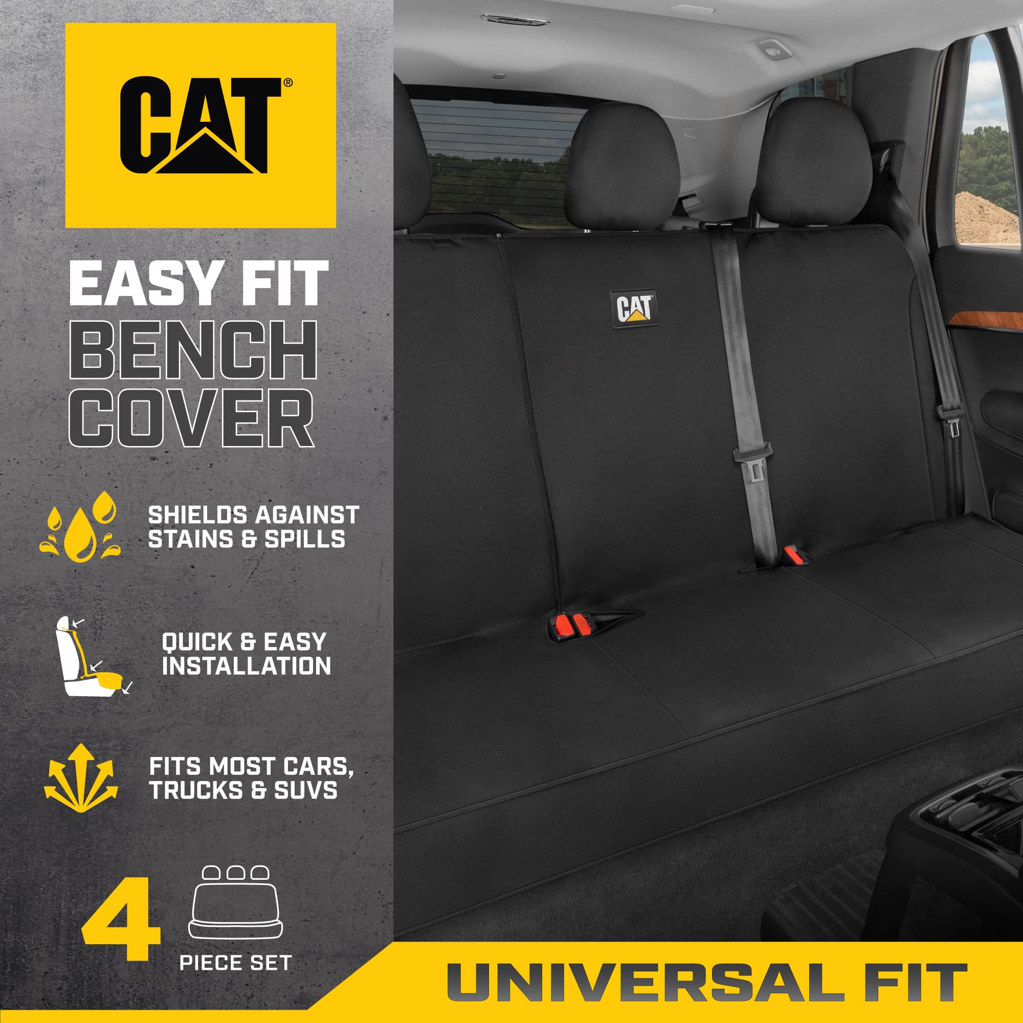 Foto 3 pulgar | Funda De Asiento Cat Flexfit Para Coches, Camiones, Suv, Color Negro - Venta Internacional.