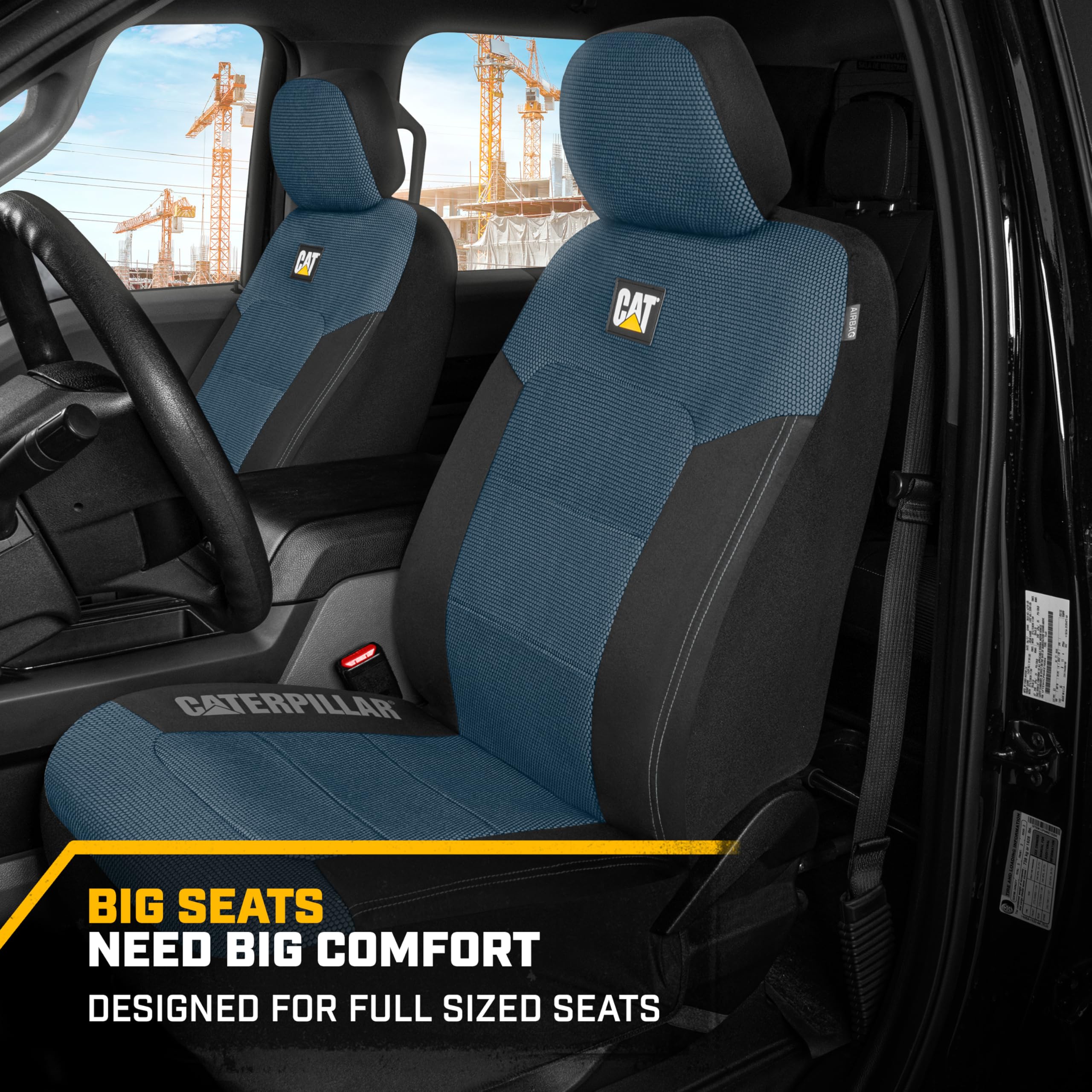 Foto 4 pulgar | Fundas De Asiento Cat Meshflex Azules Y Negras Para Automóviles, Camiones Y Suv - Venta Internacional.