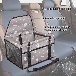 Foto 4 | Asiento Del Coche De Seguridad Para Mascotas Gris -huellas