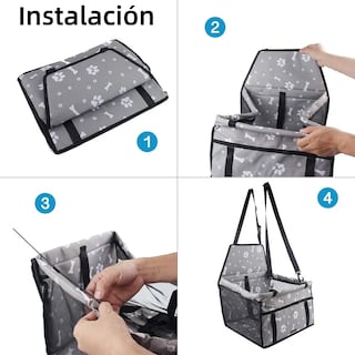 Foto 5 | Asiento Del Coche De Seguridad Para Mascotas Gris -huellas