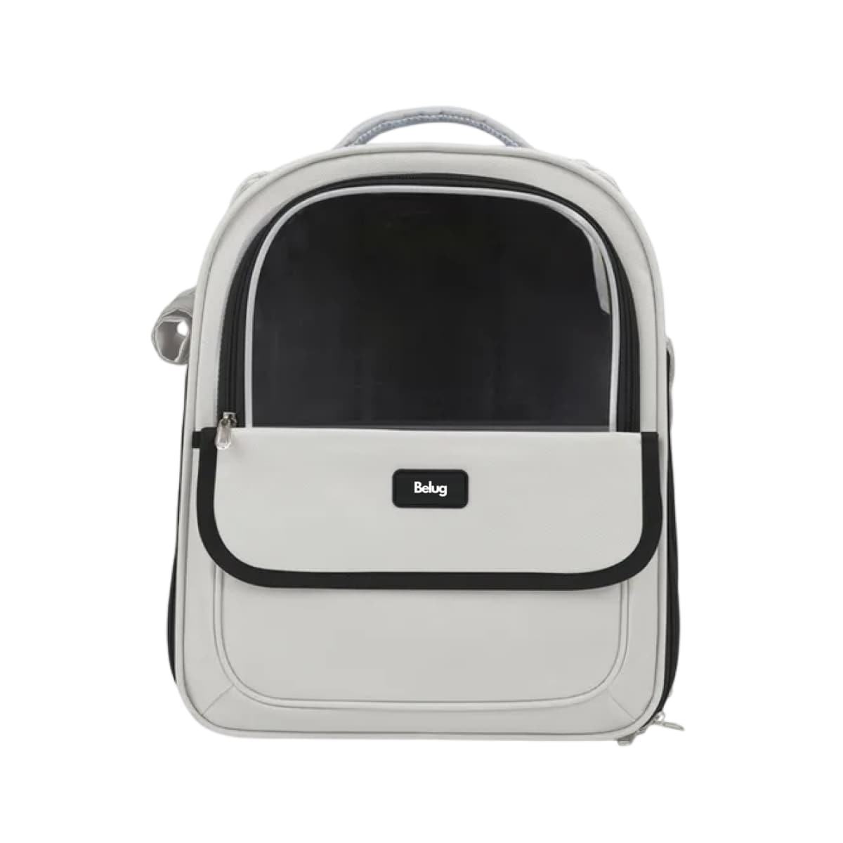 Mochila Trasportadora Belug Para Mascotas Gris Cierre Negro