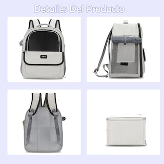 Foto 4 | Mochila Trasportadora Lab.g Para Mascotas Gris Cierre Negro