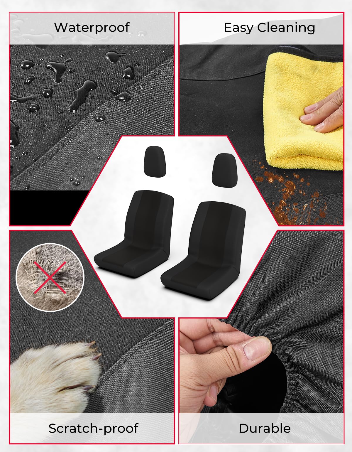 Foto 3 pulgar | Fundas De Asiento Para Utv Kemimoto Negras Con Reposacabezas Rhino 700 660 450 - Venta Internacional.