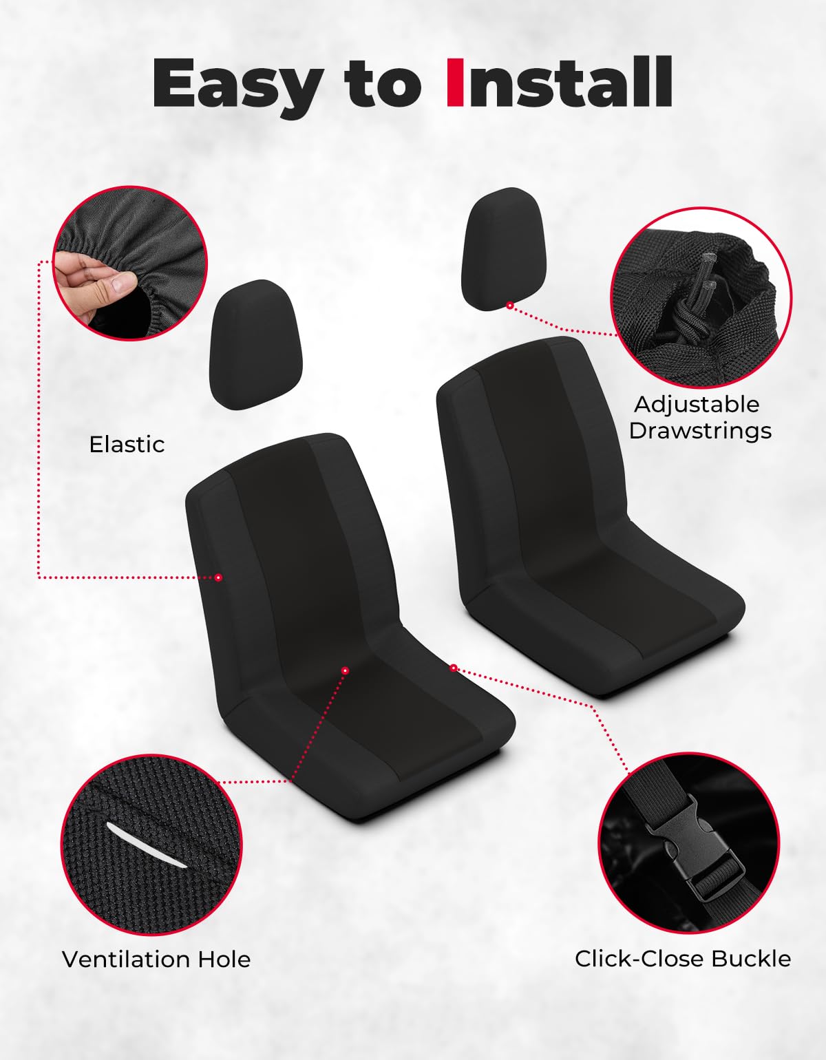 Foto 4 pulgar | Fundas De Asiento Para Utv Kemimoto Negras Con Reposacabezas Rhino 700 660 450 - Venta Internacional.