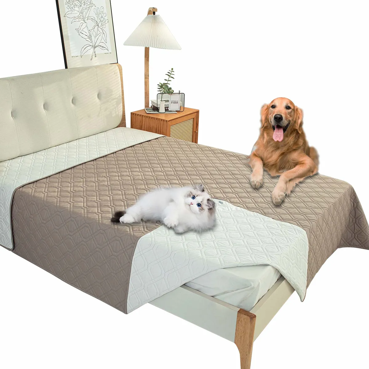 Funda Impermeable De Colchón Para Mascotas Cama Anti Manchas Eo Safe Imports Esi-18718 Marrón