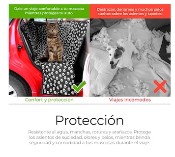 Foto 4 | Funda Impermeable Coche Cubre Asiento Mascota Auto Perro Color Negro