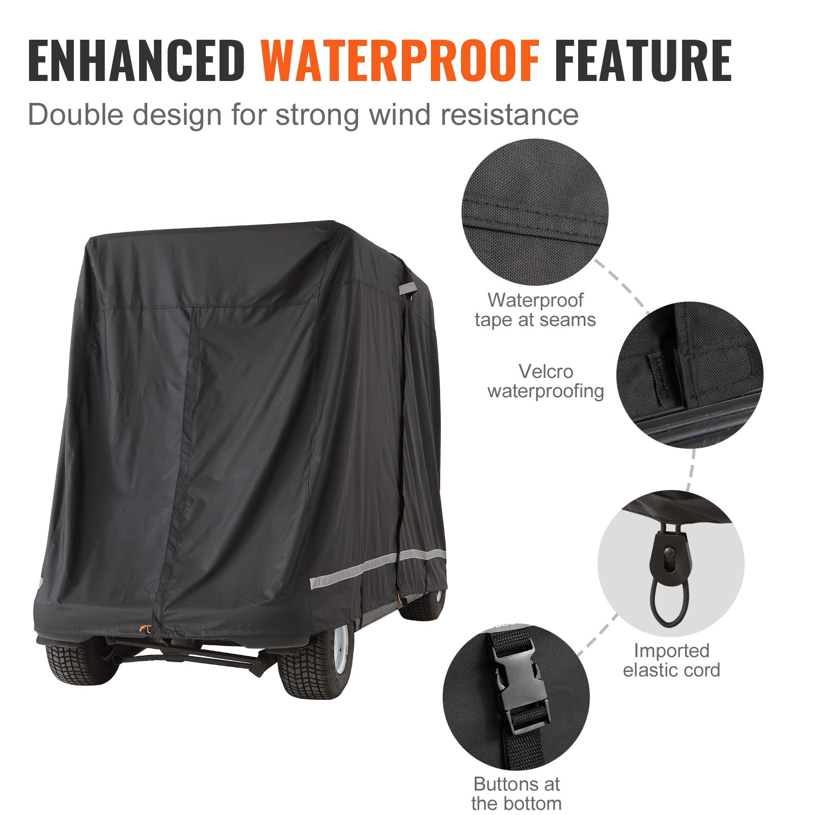 Foto 7 pulgar | Funda Para Carrito De Golf Vevor 4 Passenger 600d De Poliéster Impermeable - Venta Internacional.