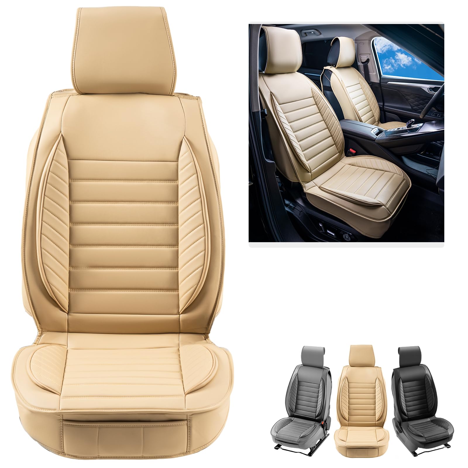 Foto 2 pulgar | Fundas De Asiento De Coche Vevor Universales Para Asientos Delanteros De Piel Sintética - Venta Internacional.