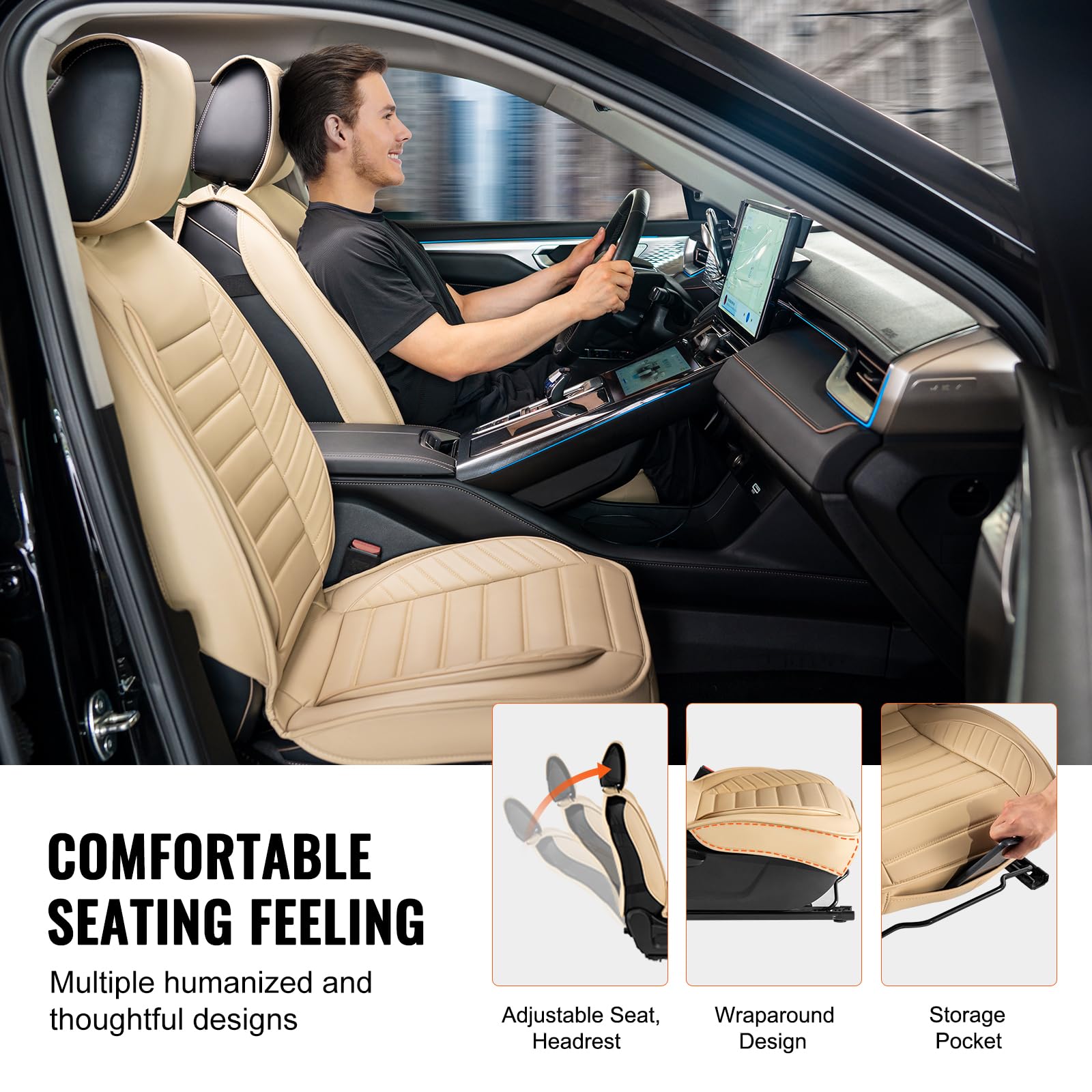 Foto 8 pulgar | Fundas De Asiento De Coche Vevor Universales Para Asientos Delanteros De Piel Sintética - Venta Internacional.