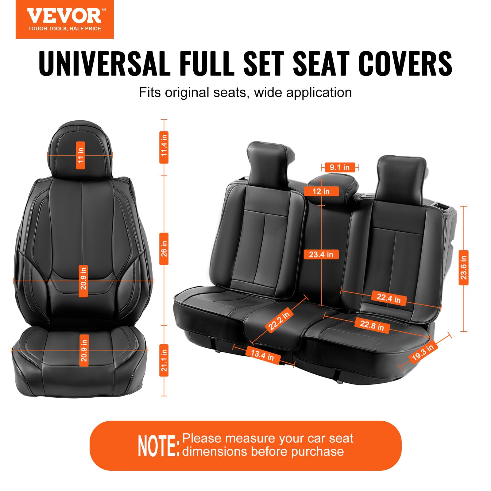 Foto 2 | Juego Completo De Fundas Para Asientos De Coche Vevor, De Piel Sintética, Universales, 13 Unidades - Venta Internacion