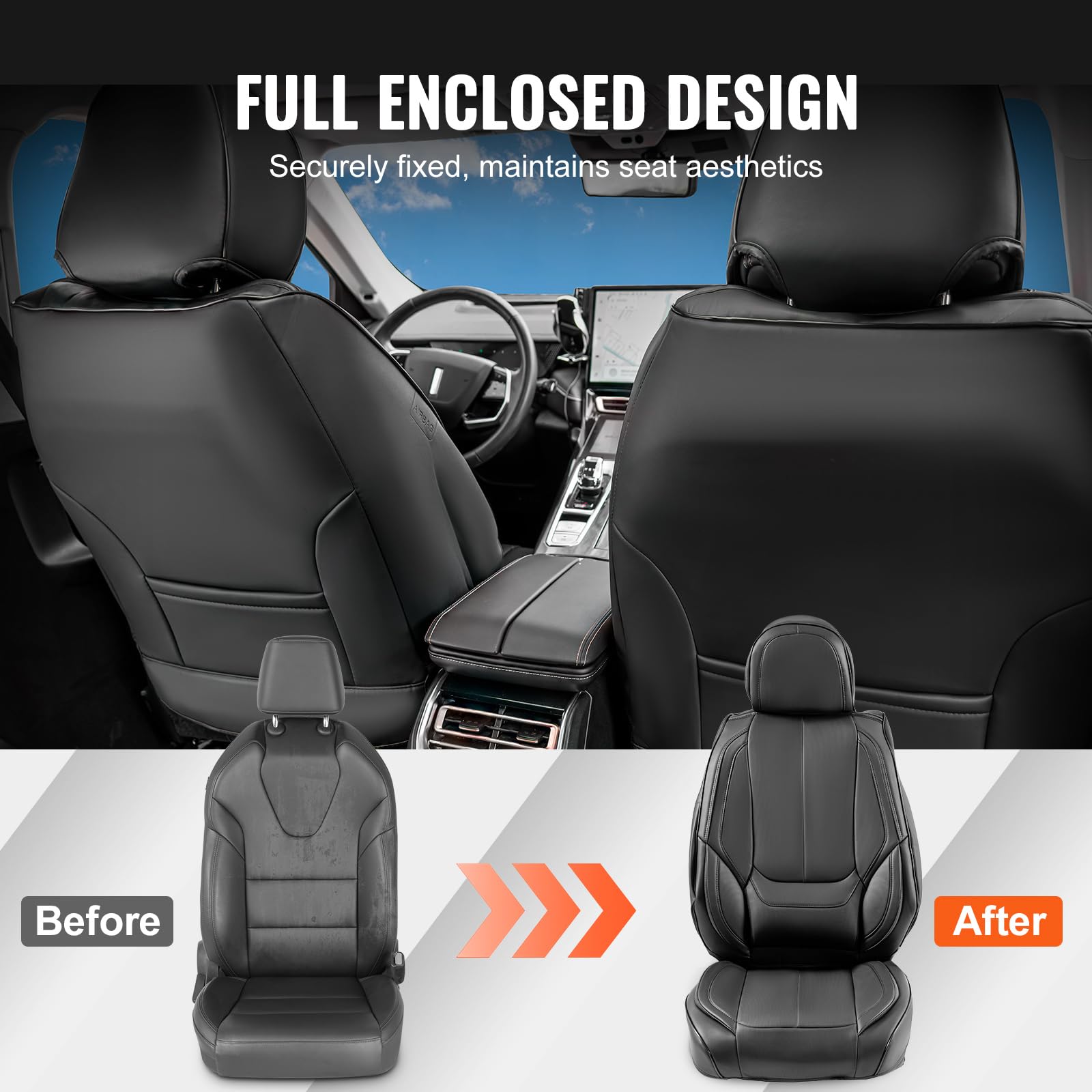 Foto 4 pulgar | Juego Completo De Fundas Para Asientos De Coche Vevor, De Piel Sintética, Universales, 13 Unidades - Venta Internacion