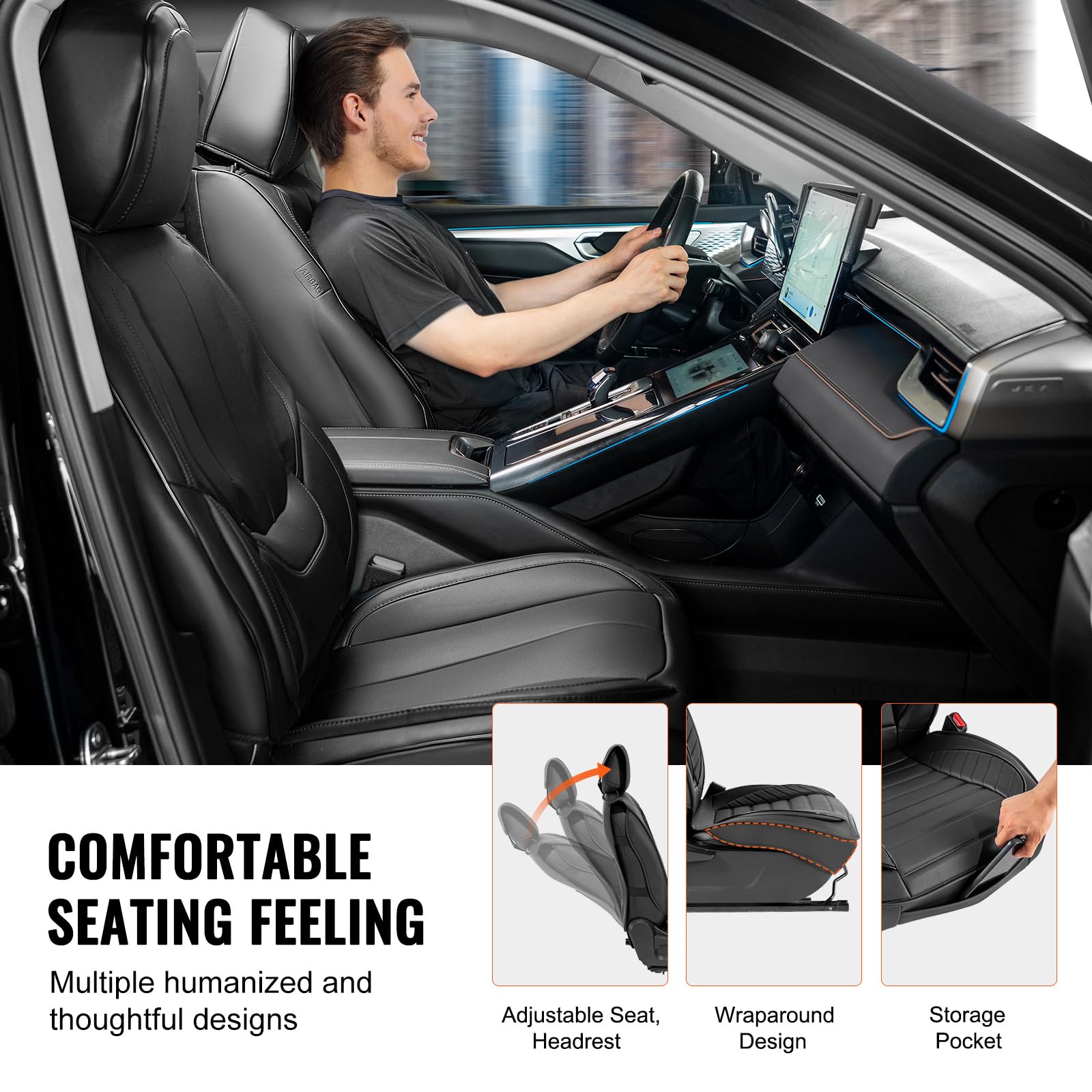 Foto 8 pulgar | Juego Completo De Fundas Para Asientos De Coche Vevor, De Piel Sintética, Universales, 13 Unidades - Venta Internacion