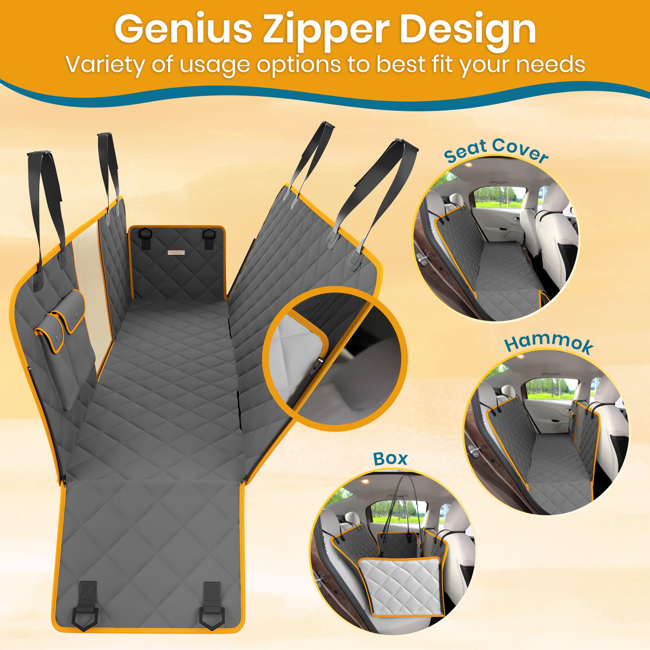 Foto 3 pulgar | Funda De Asiento De Coche Para Perros Pawbee, Impermeable Y Antideslizante Para Suv Y Camión - Venta Internacional.
