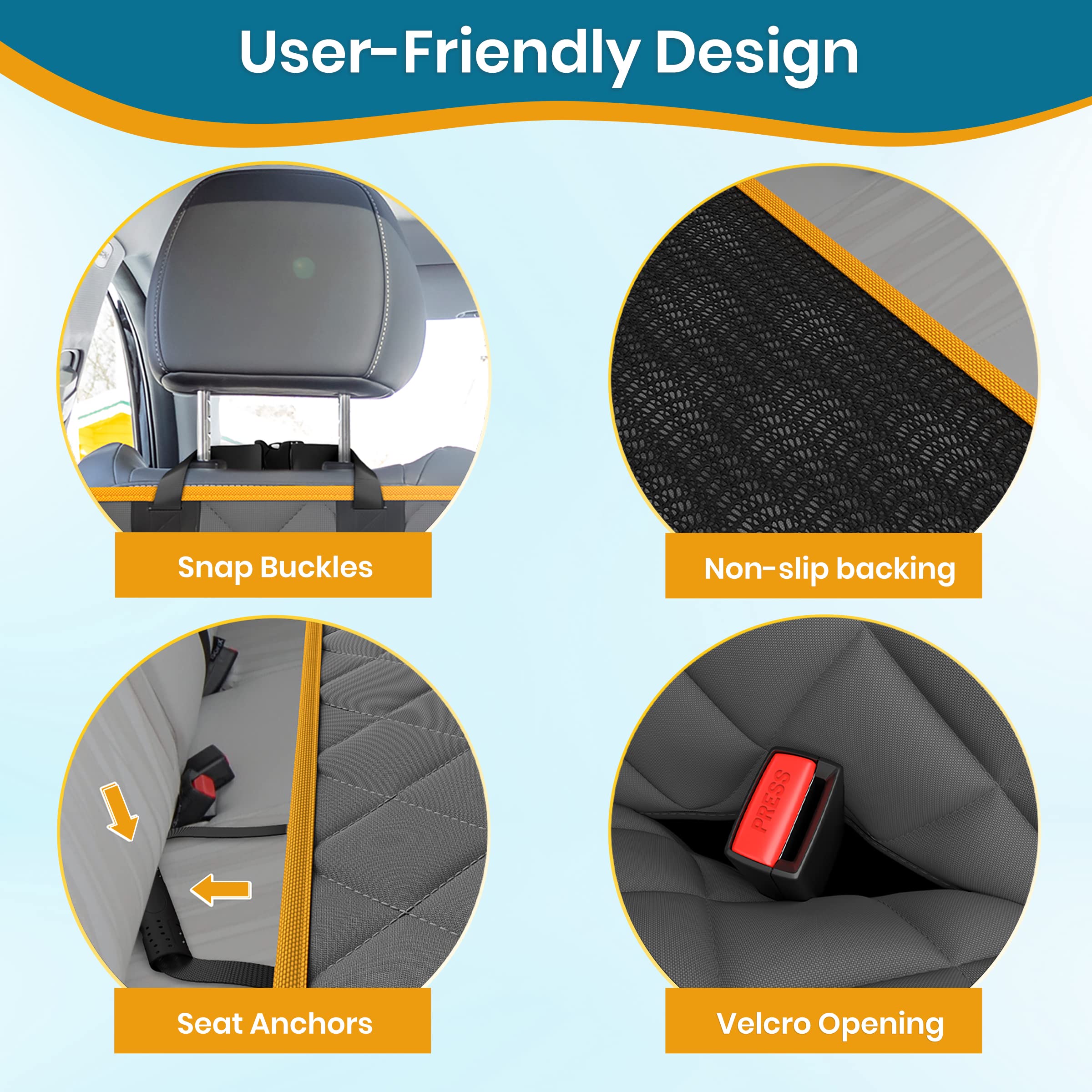 Foto 6 pulgar | Funda De Asiento De Coche Para Perros Pawbee, Impermeable Y Antideslizante Para Suv Y Camión - Venta Internacional.