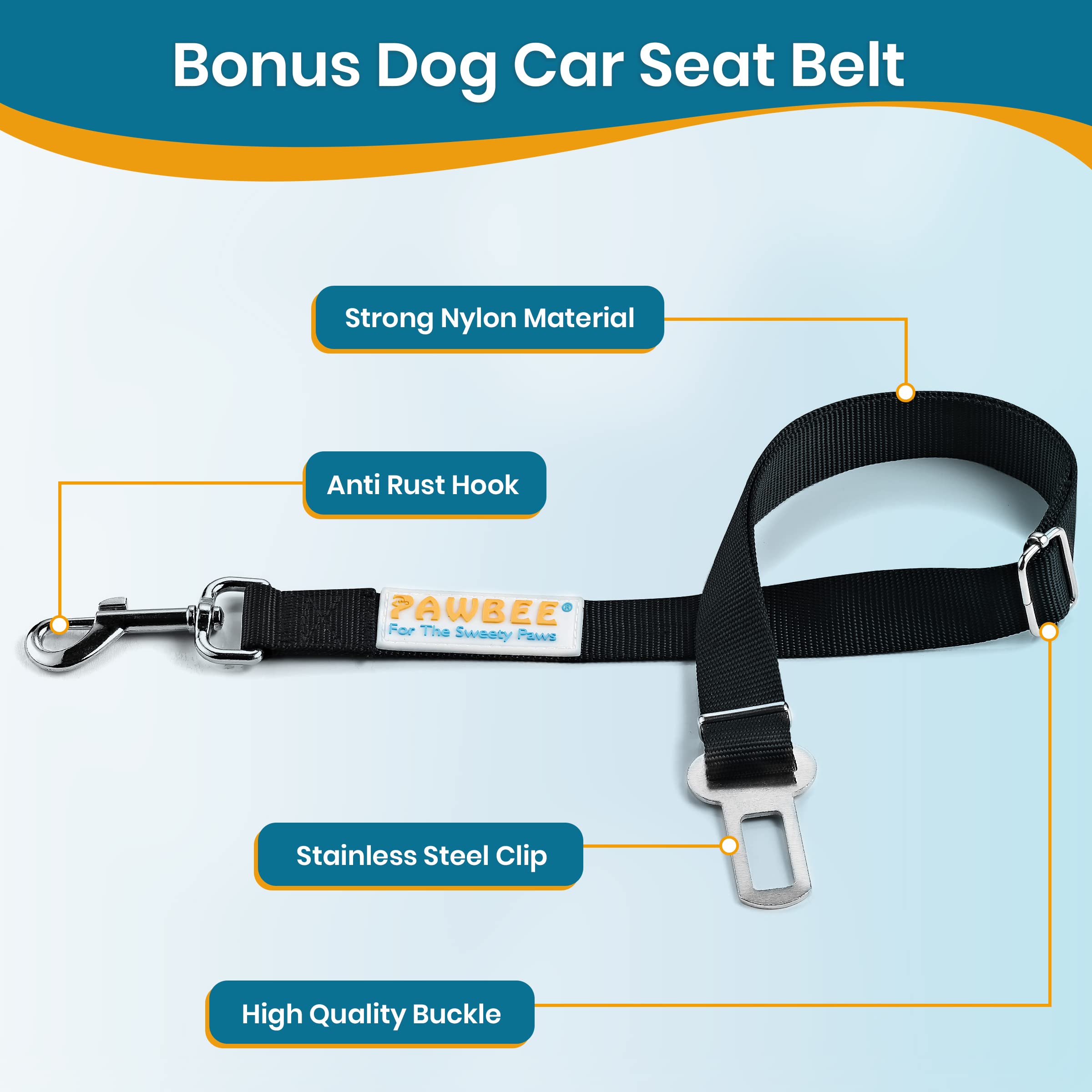 Foto 8 pulgar | Funda De Asiento De Coche Para Perros Pawbee, Impermeable Y Antideslizante Para Suv Y Camión - Venta Internacional.