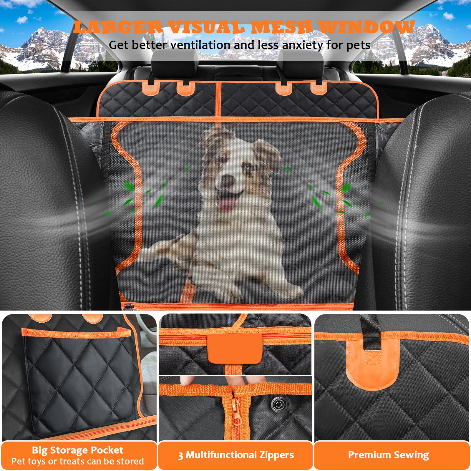 Foto 5 pulgar | Funda De Asiento De Coche Para Perros Urpower 6 En 1 Impermeable Para Asiento Trasero - Venta Internacional.