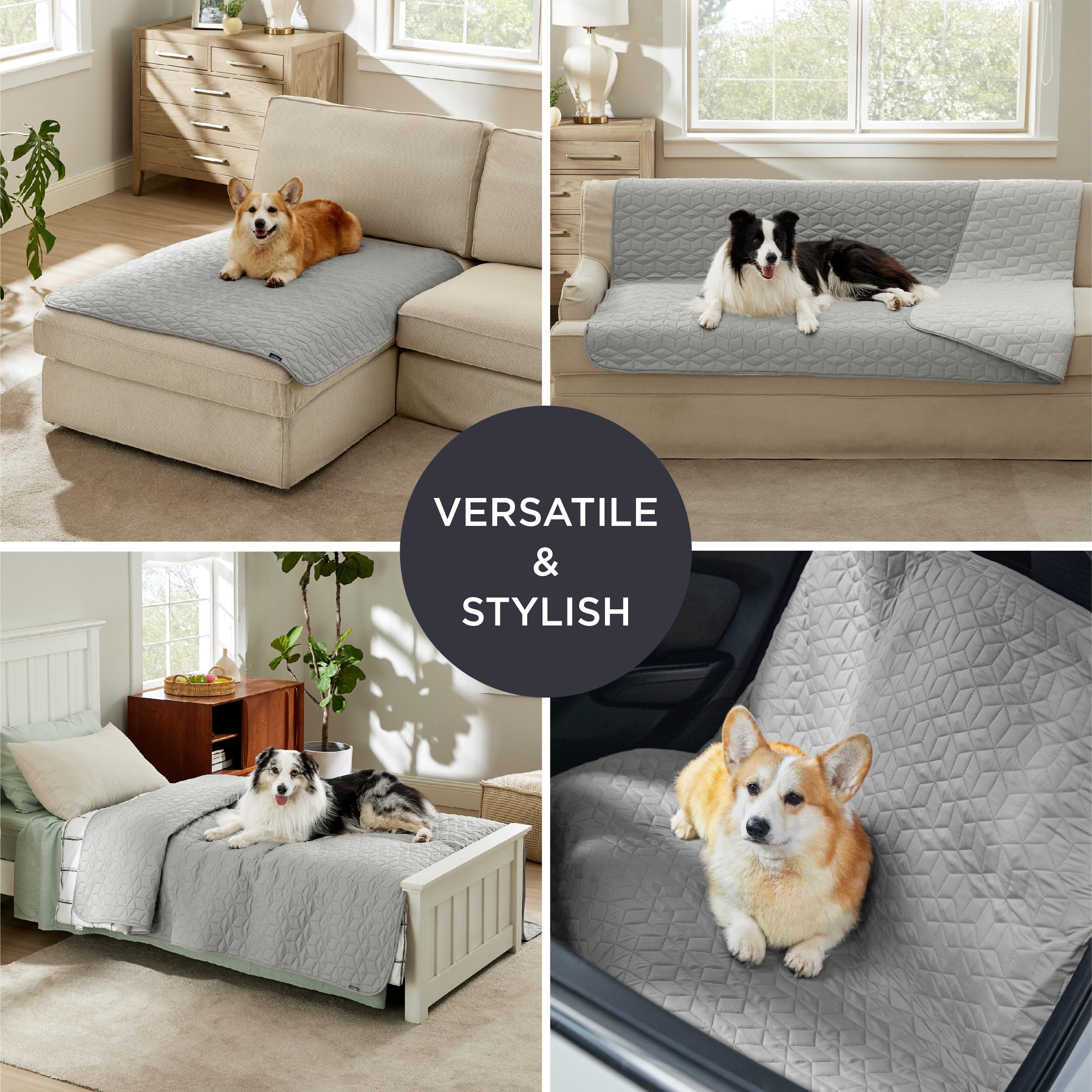 Foto 5 | Funda De Sofá Impermeable 100% Para Perros, Lavable, Gris - Venta Internacional.