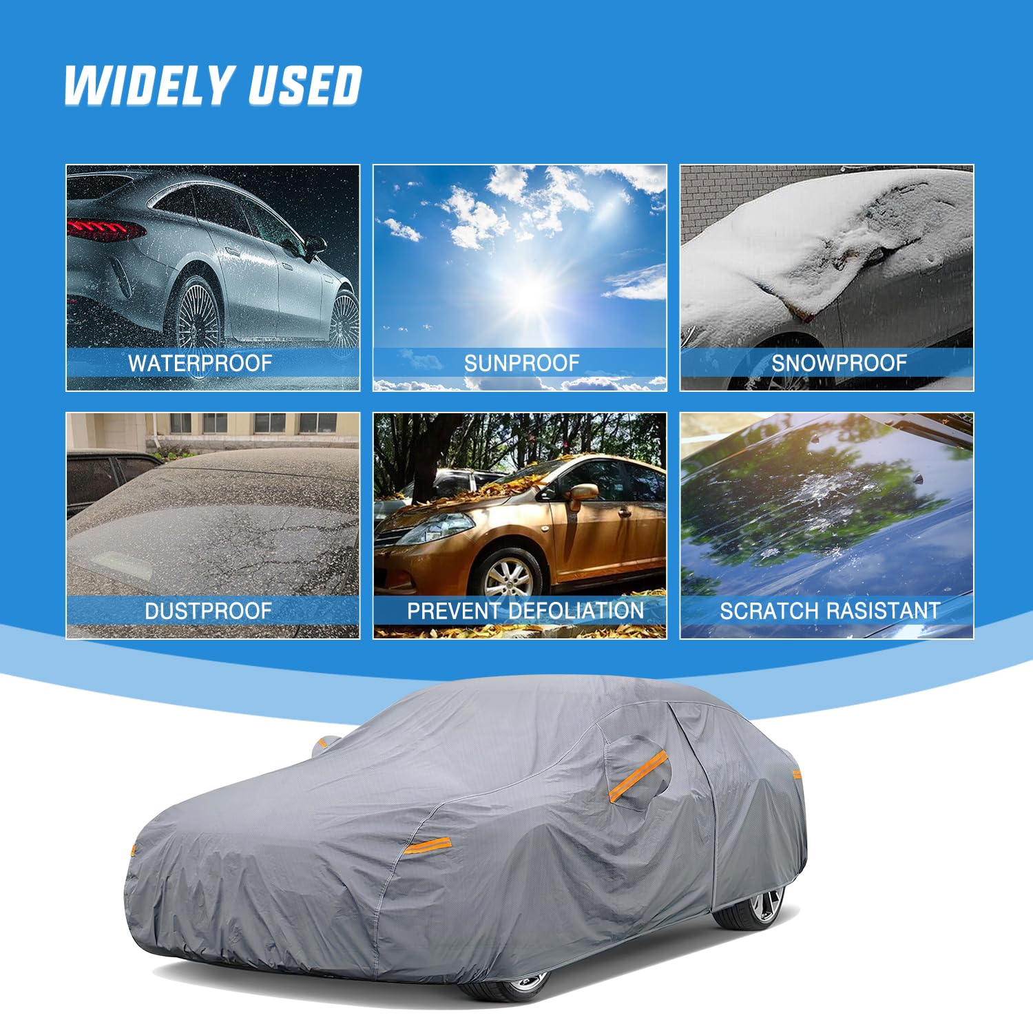 Foto 4 pulgar | Funda De Coche Nilight Impermeable Para Todo Tipo De Clima, Tamaño Sedán, 186-193 Cm - Venta Internacional.