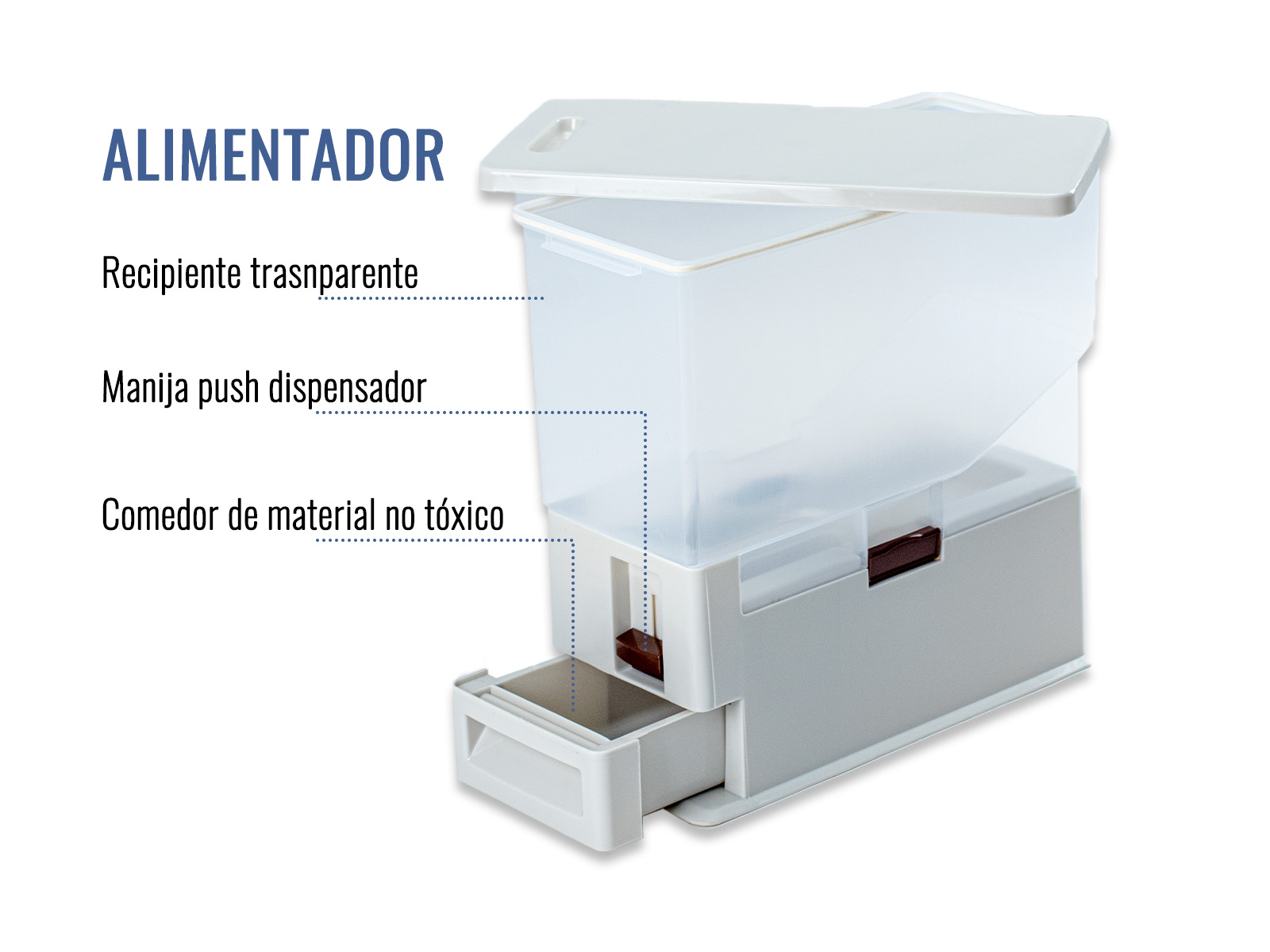 Foto 4 pulgar | Dispensador Manual de Alimento Level Home Blanco 4 kg