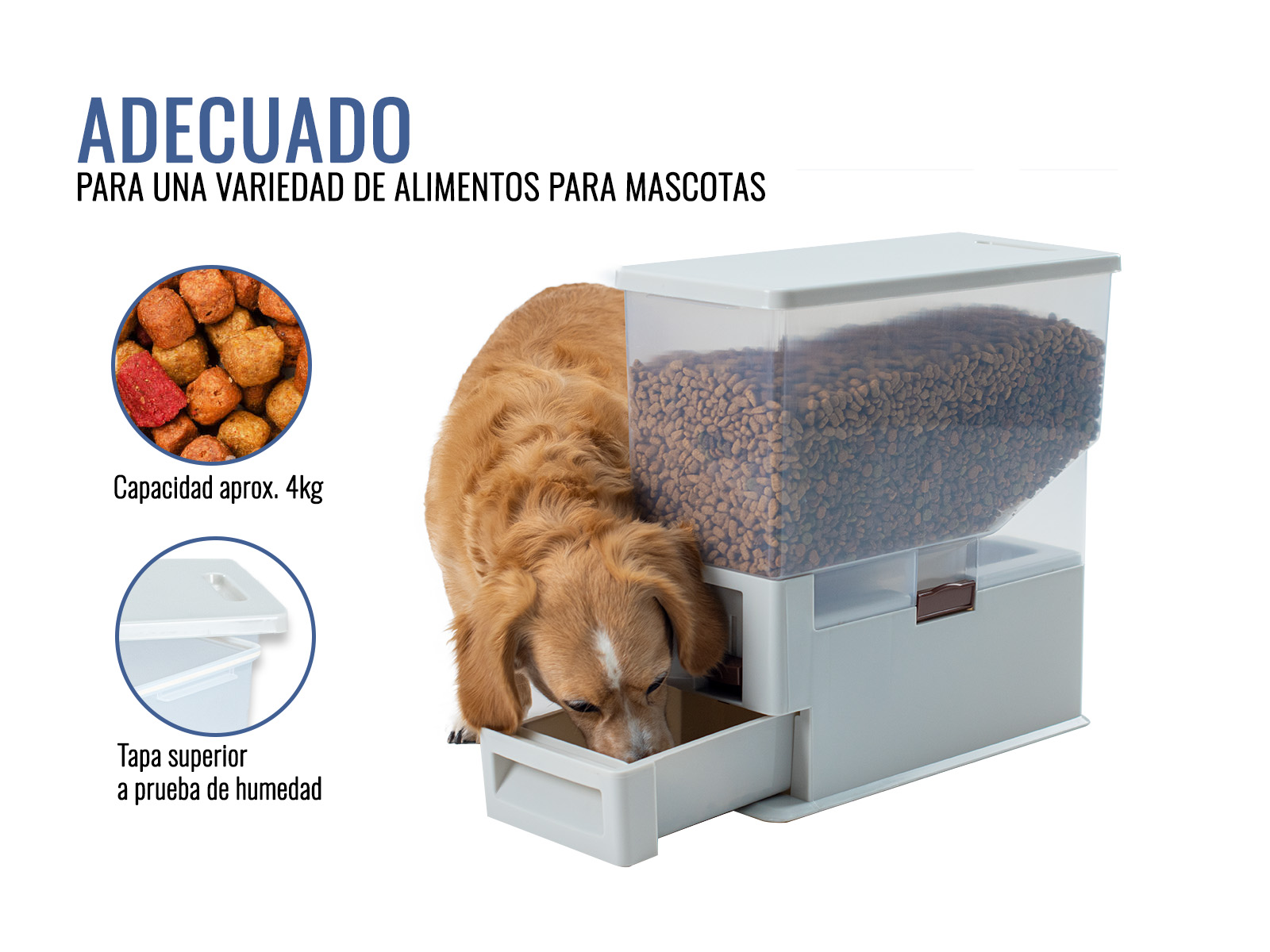 Foto 4 | Dispensador Manual de Alimento Level Home Blanco 4 kg