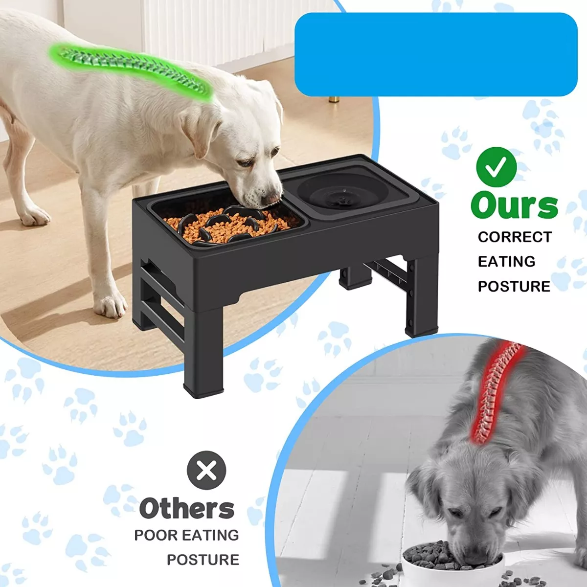 Foto 3 pulgar | Comedero Elevado Para Perro Mascota altura Ajustable  Eo Safe Imports Esi-11551 Negro