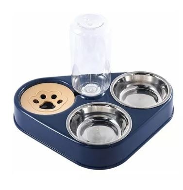 Dispensador De Alimento Automático Para Mascotas Azul $580