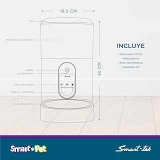 Foto 6 | Dispensador de Alimento para máscotas Automático Con Cámara HD, control WIFI, 4L, compatible Android/iOS PF200 Smart-