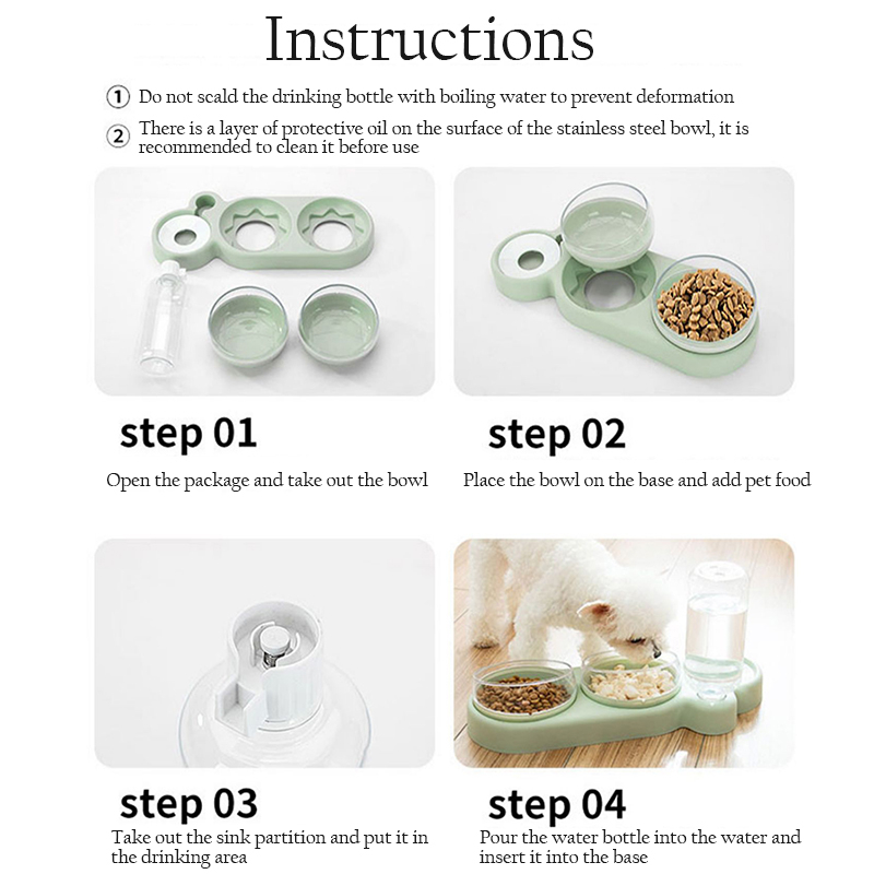 Foto 4 pulgar | Dispensador De Agua Y Comida Para Perros Y Gatos Pet Feeder, Cuencos Dobles - Venta Internacional.