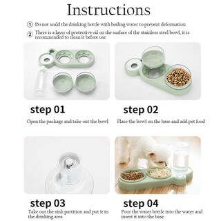 Foto 3 | Dispensador De Agua Y Comida Para Perros Y Gatos Pet Feeder, Cuencos Dobles - Venta Internacional.