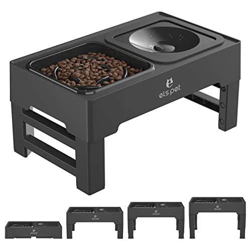 Foto 2 pulgar | Cuencos Elevados Para Perros Els Pet Ajustables Con Alimentador Lento - Venta Internacional.