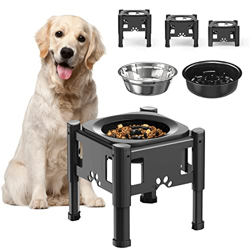 Foto 2 pulgar | Soporte Elevado Para Perros Lewondr, Alimentador Lento, De Acero Inoxidable - Venta Internacional.