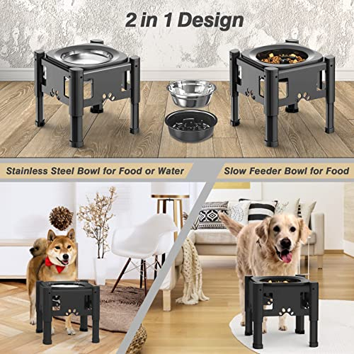 Foto 3 pulgar | Soporte Elevado Para Perros Lewondr, Alimentador Lento, De Acero Inoxidable - Venta Internacional.