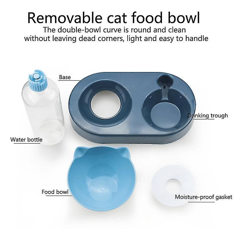 Foto 6 pulgar | Dispensador De Alimentos Huoguo, Almacenamiento Automático De Agua Para Mascotas, Color Azul - Venta Internacional.