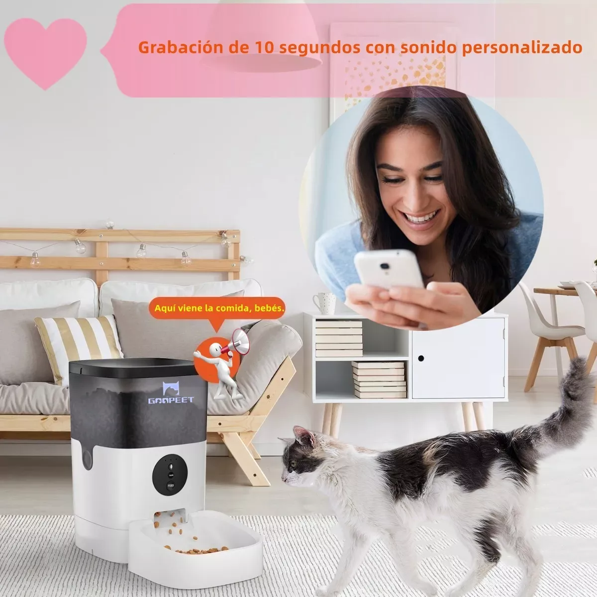 Foto 2 | Alimentador Automático Para Mascotas Con Aplicación Wifi Eo Safe Imports Esi-16187 Multicolor