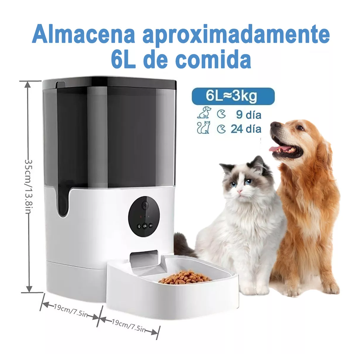 Foto 3 pulgar | Comedero Automático 6l Para Perros Y Gatos Con Webcam Eo Safe Imports Esi-17298 Multicolor